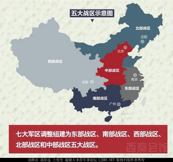 一张图看懂我军的五大战区-西秦会馆 自贡在线